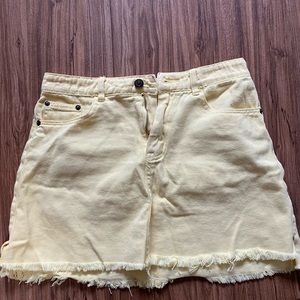 Yellow Short Demin Skirt